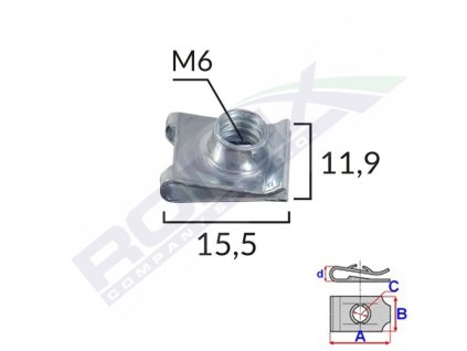 1630 montazni plisek a 15 5 b 11 9 c m6 d 4 1 baleni 10ks