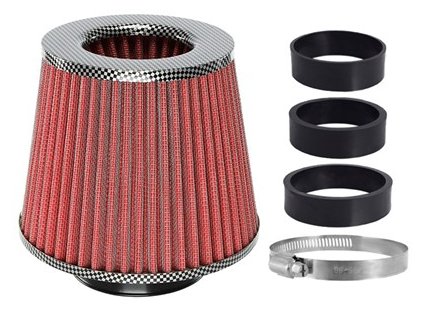 Filtr vzduchový UNI 155x130x120mm, červený/carbon adaptér 60, 63, 70mm, 83151_c
