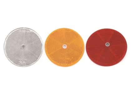 24187 odrazka kulata pr 84mm oranzova s dirou