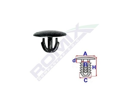 3382 prichytka krytu motoru a 13 7 b 5 5 c 7 5 d 3 7 h 10 6mm baleni 10ks