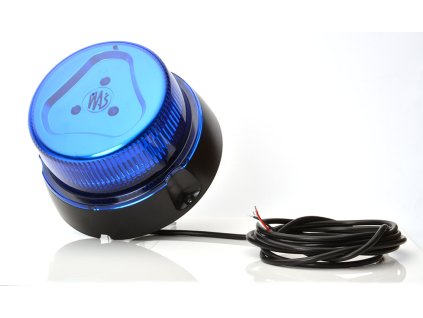 Maják LED modrý, 12/24V, 8 programů, pevný, kabel 3m, bez zástrčky_c