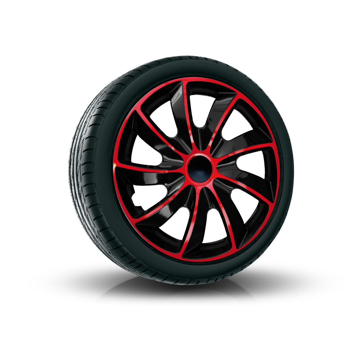 Poklice 14" QUAD BICOLOR BLACK/RED
