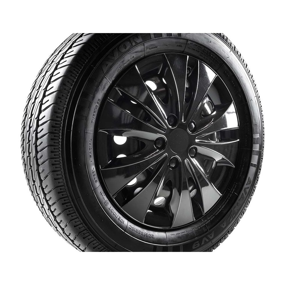 Poklice na kola auta 16" STORM BLACK - sada 4ks