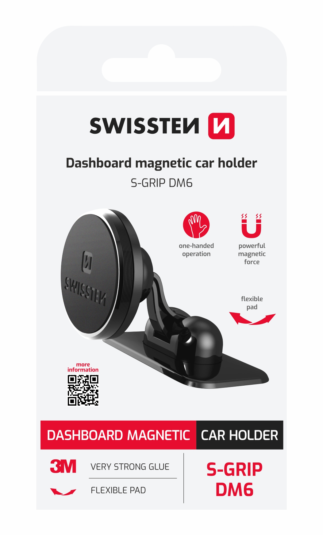 Magnetický držák mobilu do auta SWISSTEN S-GRIP DASHBOARD DM6, 45632