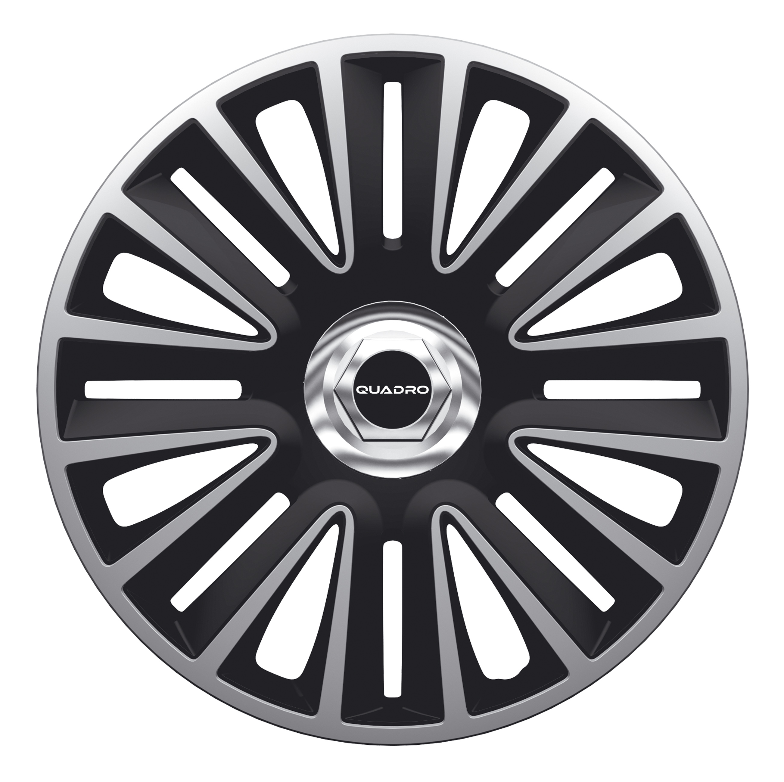 Poklice na kola, kryty kol 16" QUADRO PRO SILVER BLACK