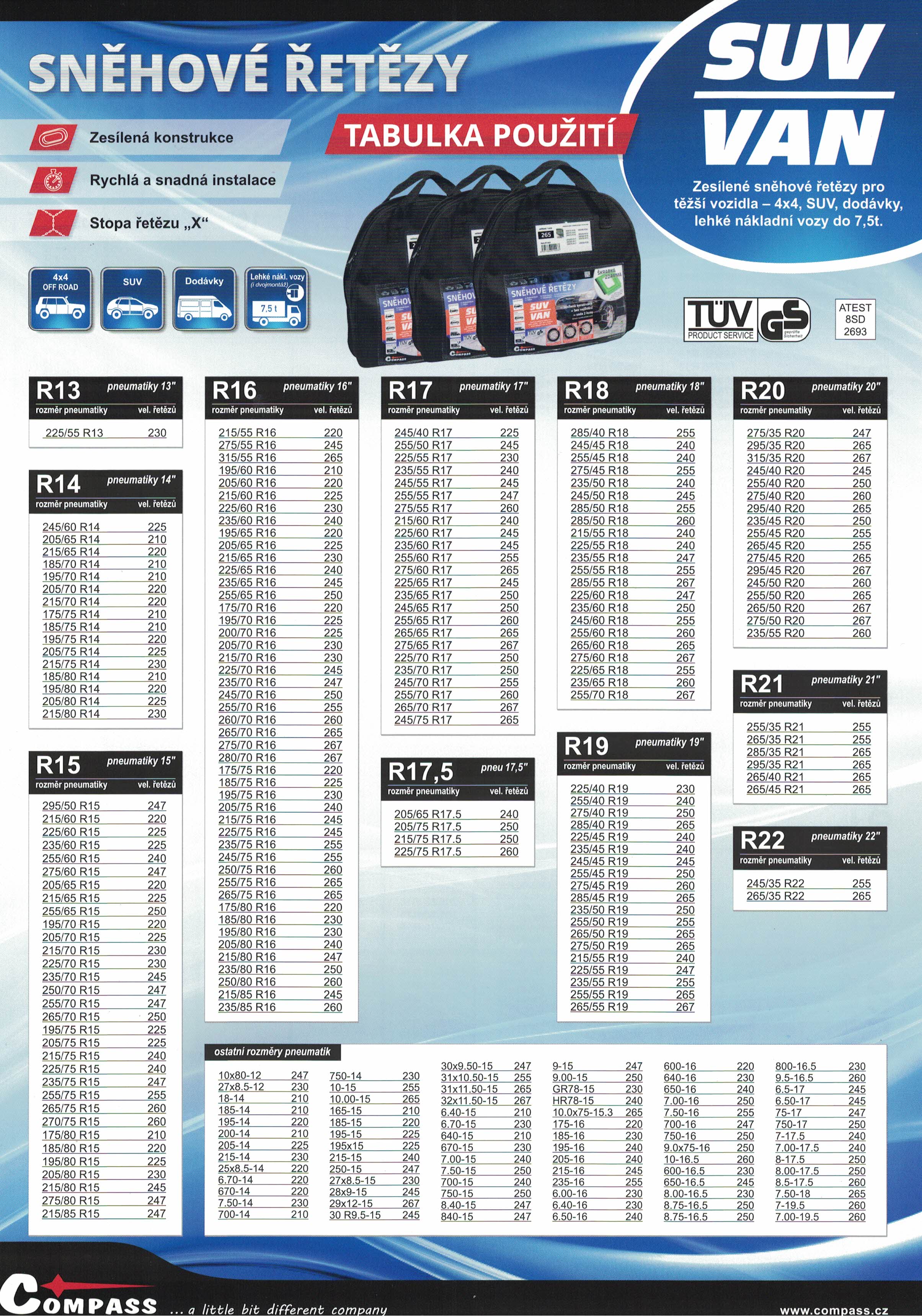 Sněhové řetězy SUV-VAN vel. 270, 8622