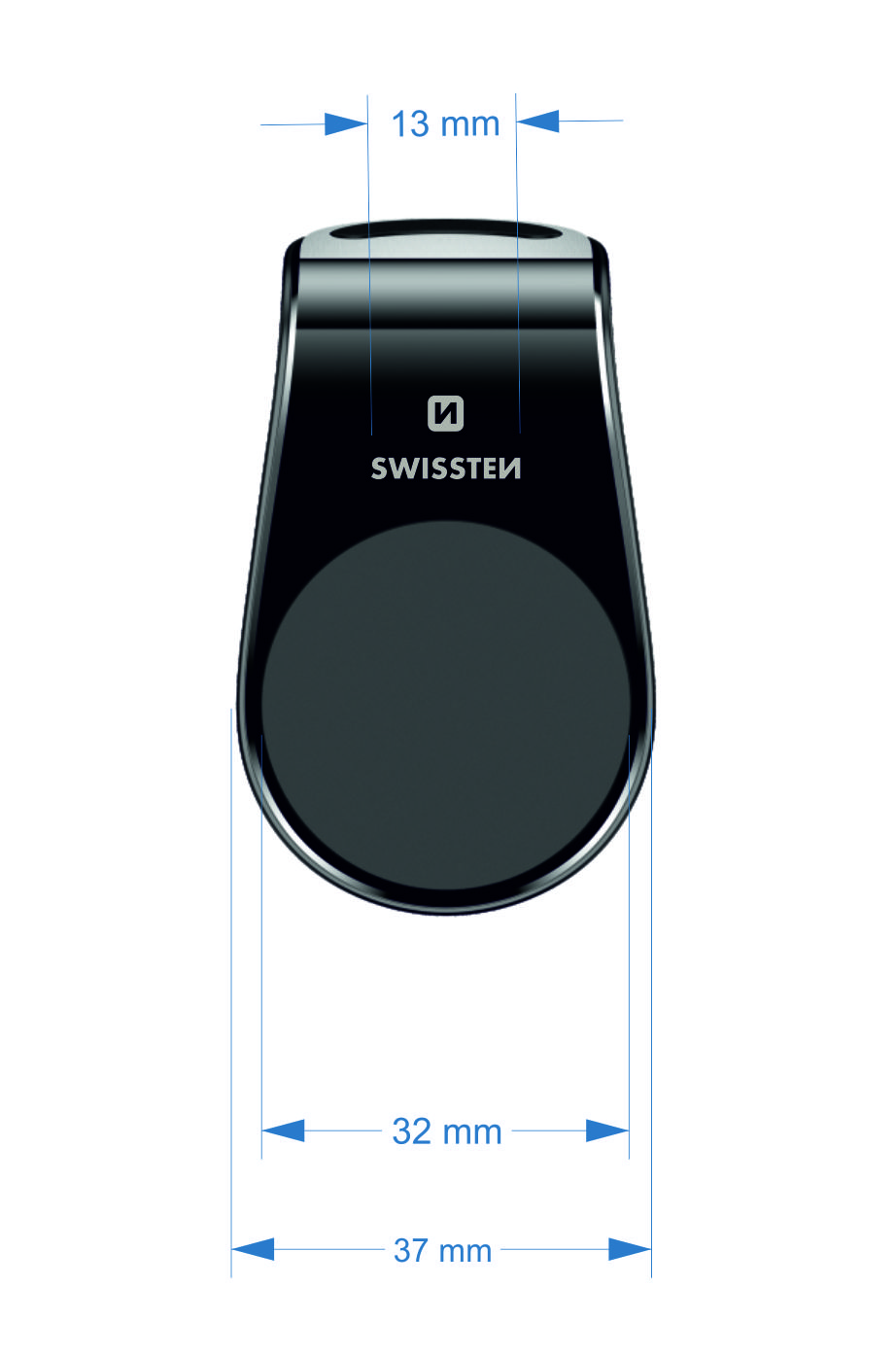 Magnetický držák mobilu do mřížky SWISSTEN Easy Mount stříbrný, 46676