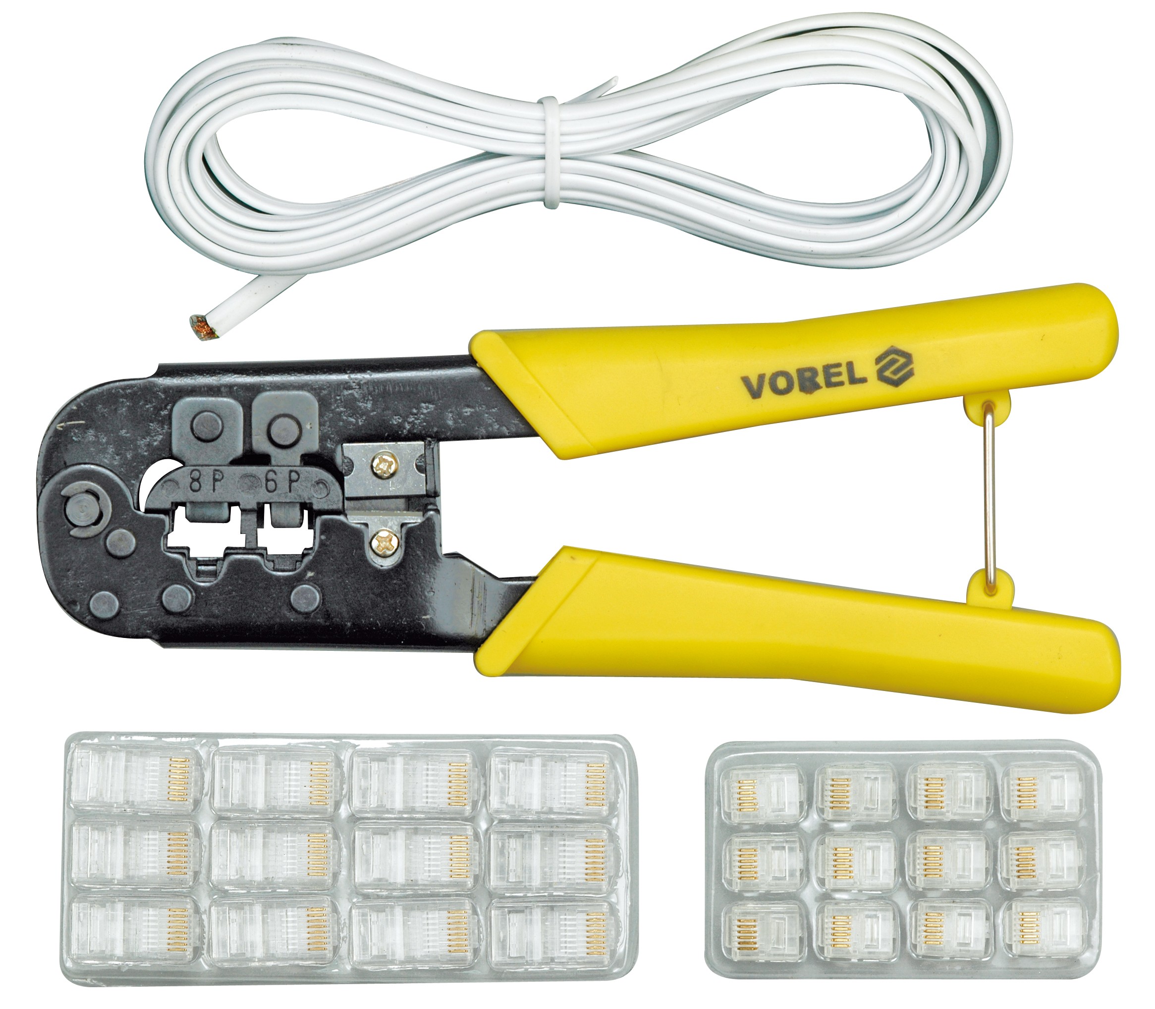Kleště konektorové + kabel 2,5m, VOREL