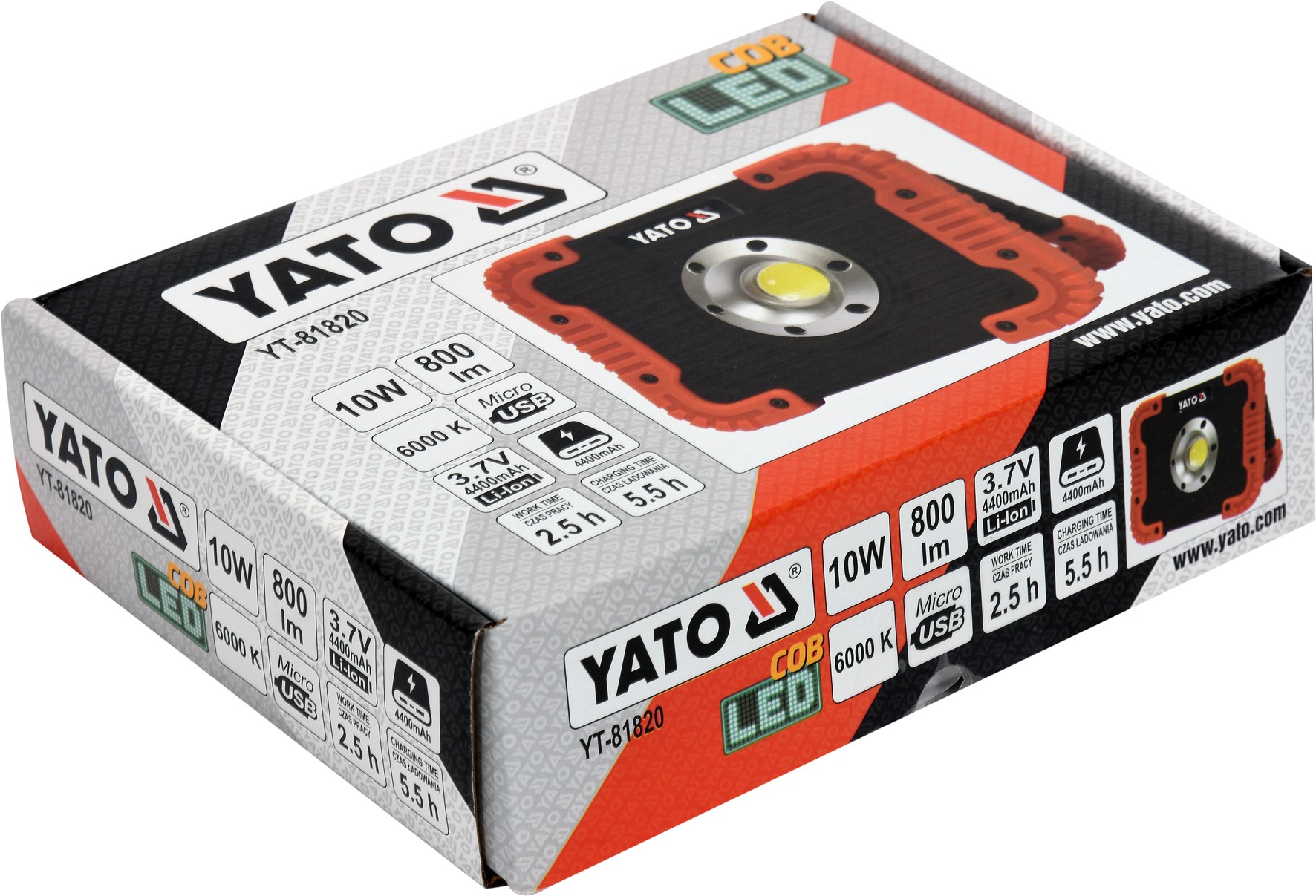 Nabíjecí COB LED 10W svítilna a powerbanka, YATO