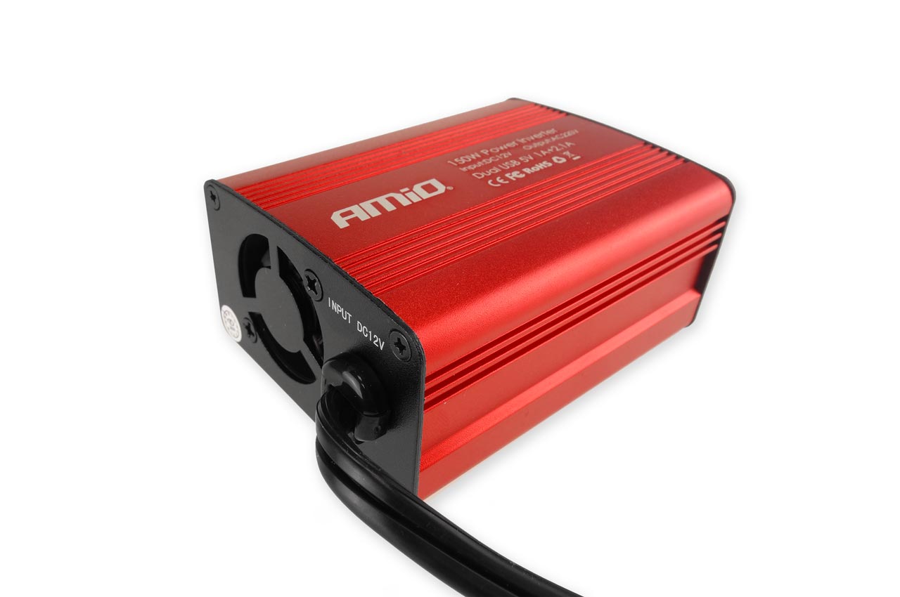 Měnič napětí AMiO 12V/230V, 150W/300W 2xUSB, 02468