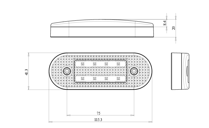 Lampa sdružená poziční boční LED 12V/24 V   W175