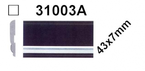 Samolepící lišta černá, 1x chromovaný proužek, 5m, 43x7mm, 31003A/5