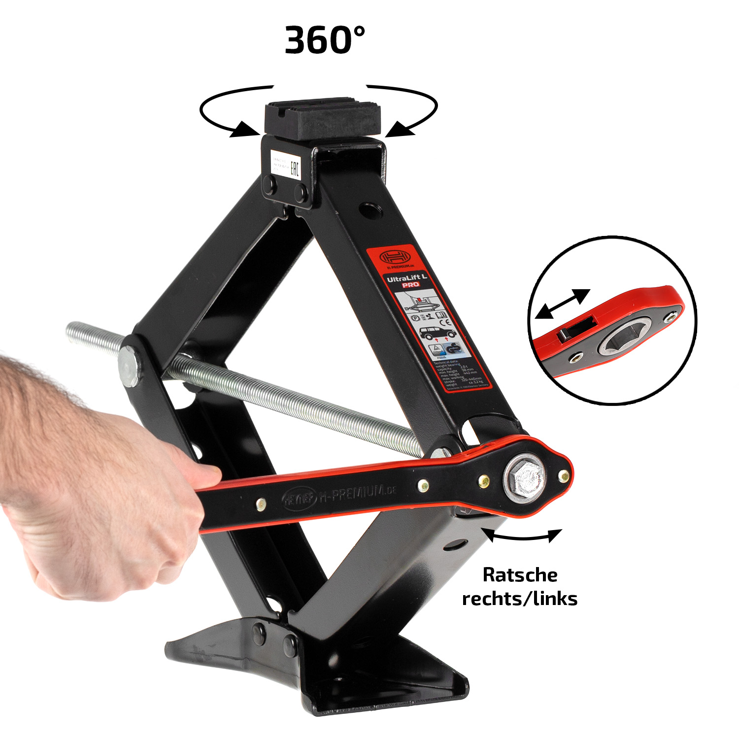 Hever nůžkový 2000 kg s ráčnou Heyner Ultra Lift, 347210