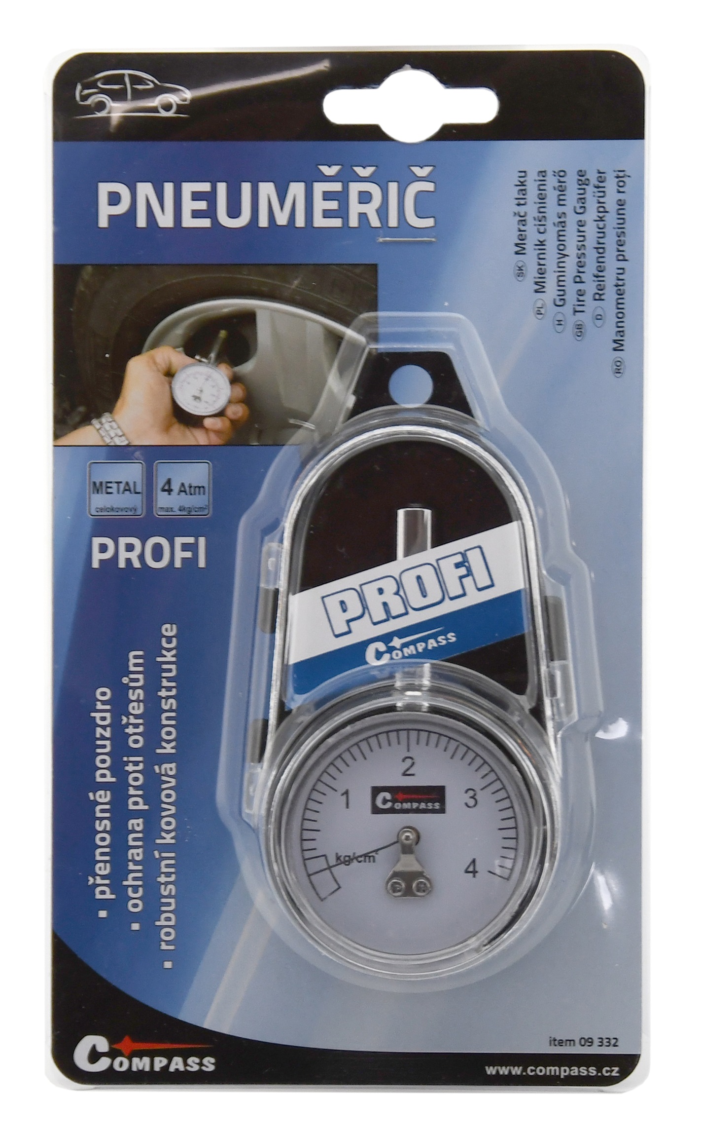 Pneuměřič PROFI 4kg/cm2, 09332