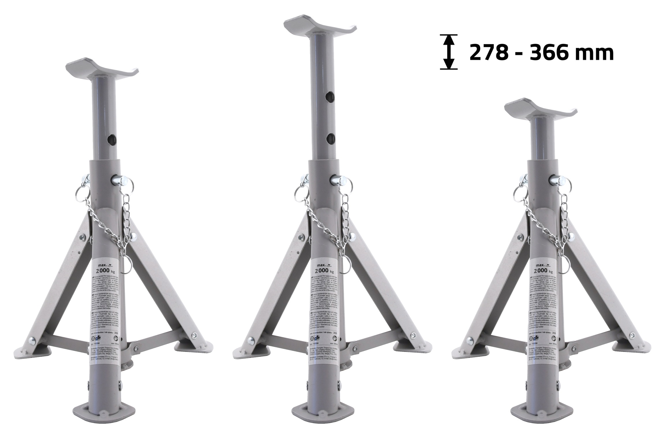 Podpěra 2000kg 270-370mm 2ks skládací TÜV/GS, 09254