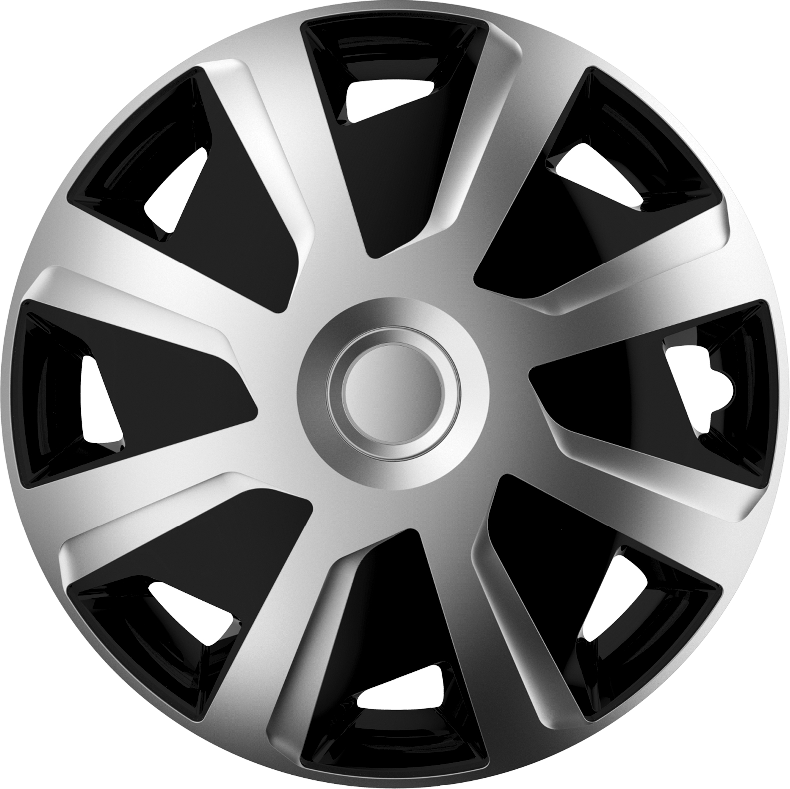 Poklice 16" SILVER BLACK pro dodávky na vypouklé disky sada