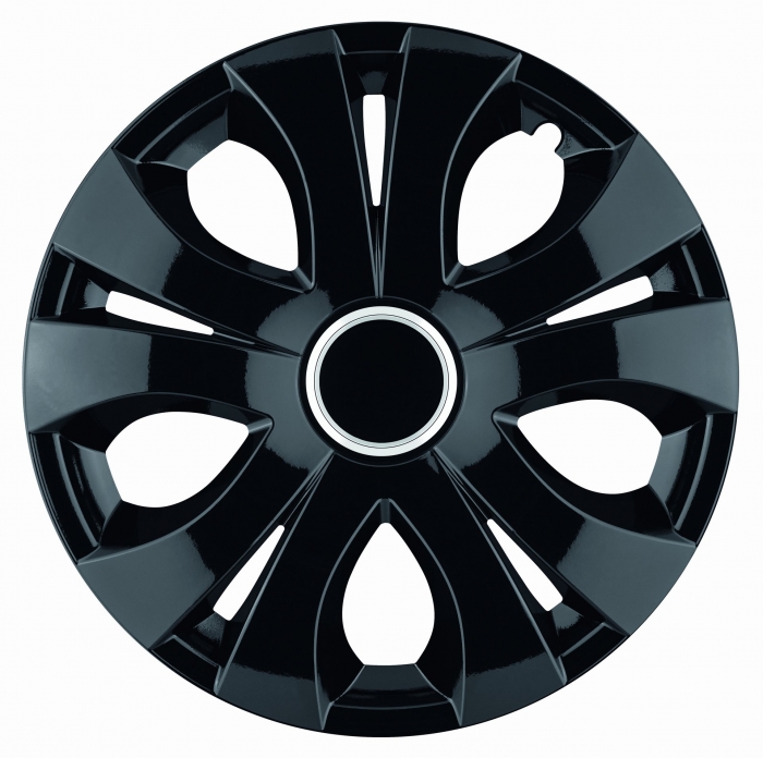 Poklice na kola 17" Top černé lesklé sada na celé auto