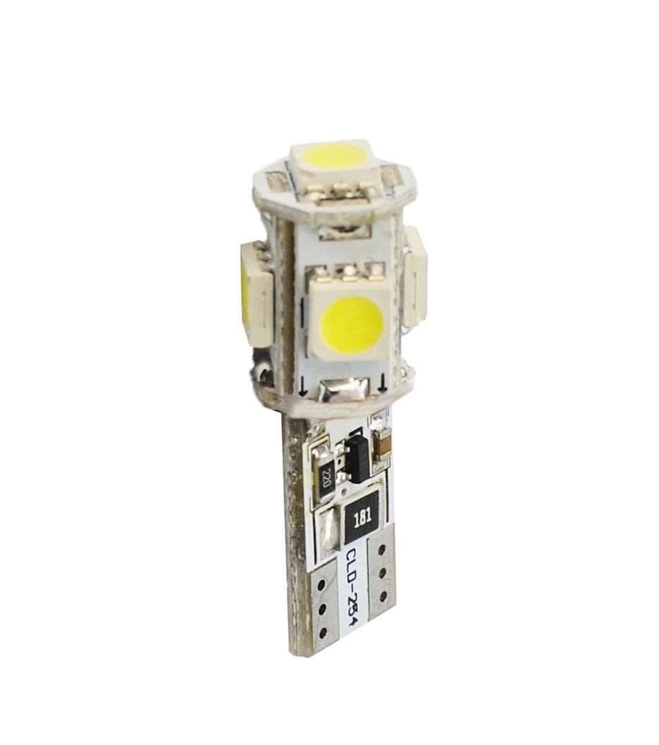 2x Autožárovky Dioda LED L321 - W5W 5xSMD5050 CANBUS bílá, LB321W, 51097 - balení 10ks