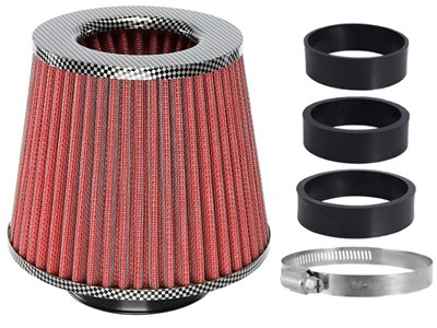 Filtr vzduchový UNI 155x130x120mm, červený/carbon adaptér 60, 63, 70mm, 83151