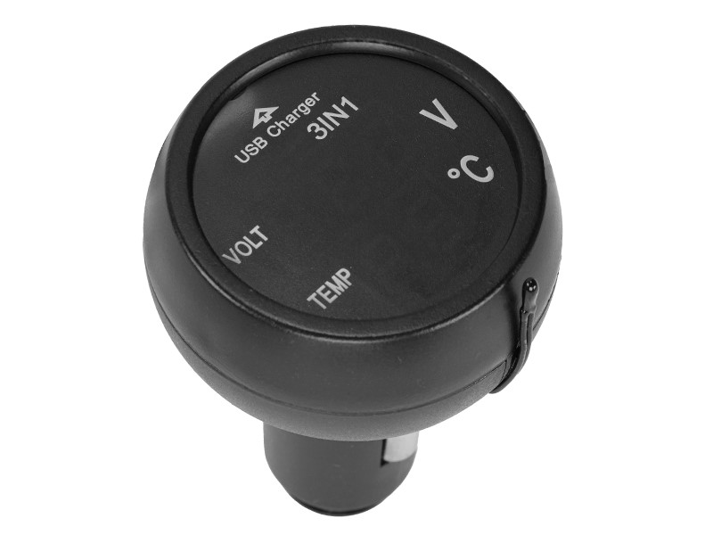 Voltmetr digitální s teploměrem a USB 2,1Ah, 58711