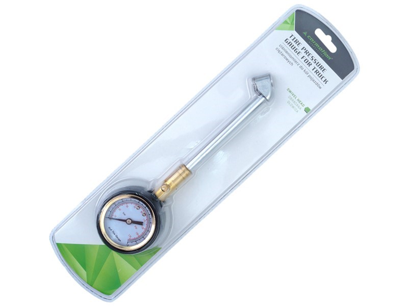 Pneuměřič 15 BAR kovová trubka 15cm pro nákladní vozidla, otáčecí manometr, 58433