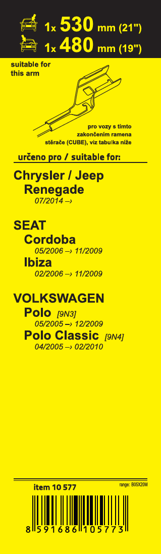 Stěrače FLAT SET (CUBE16) 710+330mm, 10566