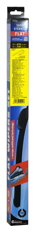 Stěrače FLAT SET (HOOK) 610+530mm, 10454