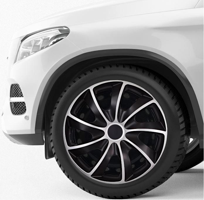 Poklice 15" QUAD BICOLOR BLACK/SILVER