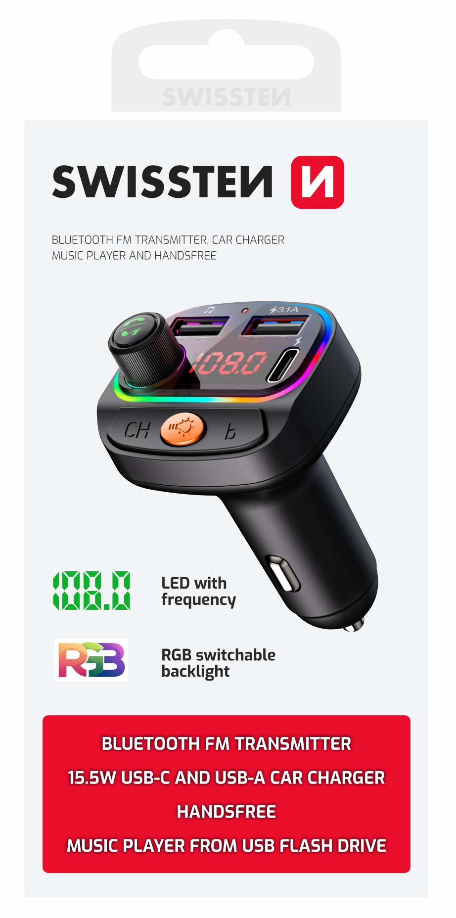 FM modulátor RGB SWISSTEN, 49117