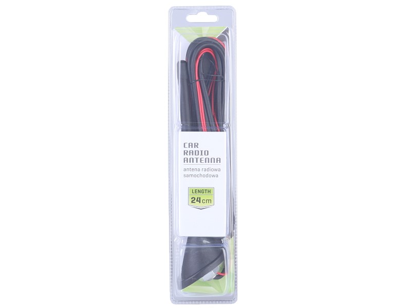 Rádiová anténa se zesilovačem 24 cm, pogumovaná, 58521