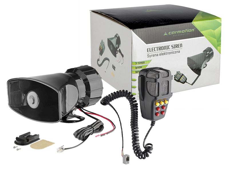 Elektronická siréna s megafonem, 7 tónů, 58603