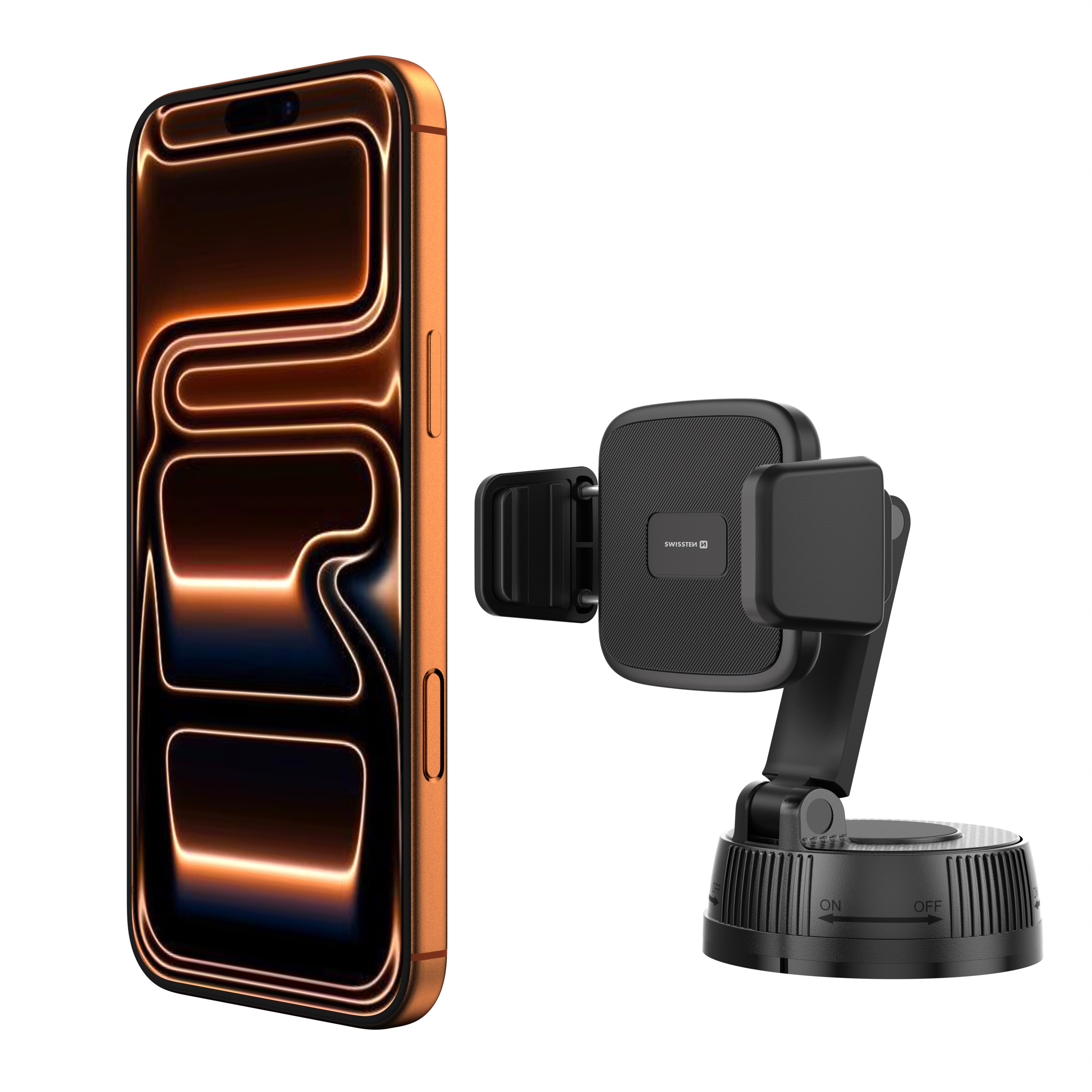 Držák mobilu do auta SWISSTEN s čelisťovým přichycením S-GRIP E1, 49623
