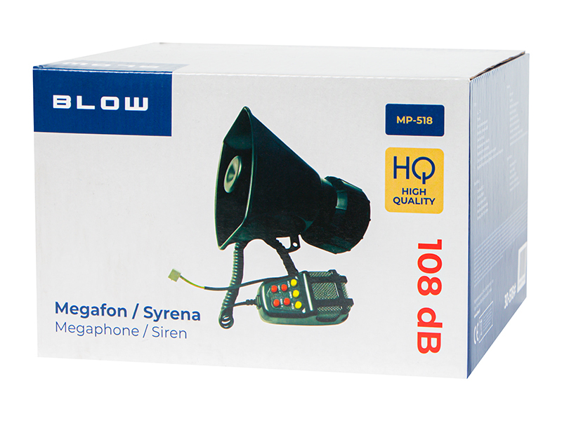 Elektronická siréna s megafonem, 7 tónů, MP-518
