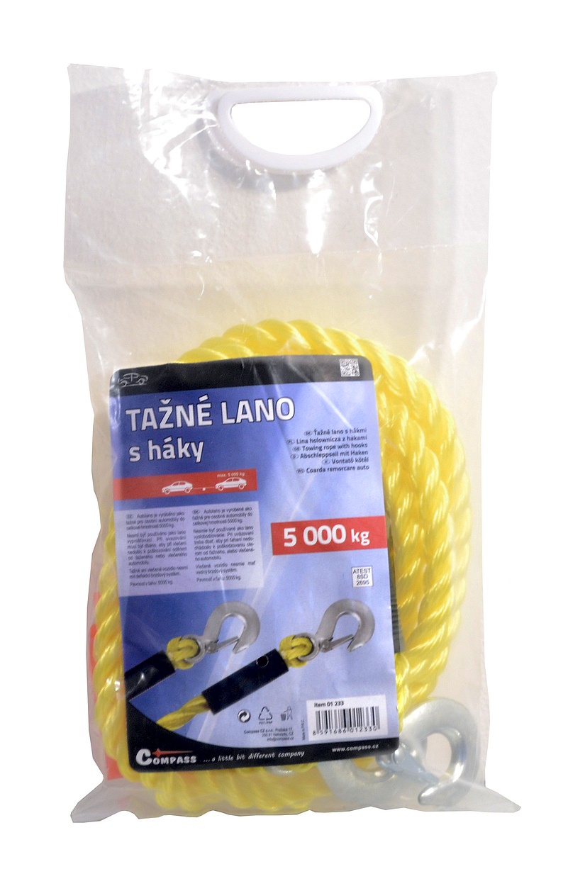 Lano tažné s háky 5000 kg, 01233