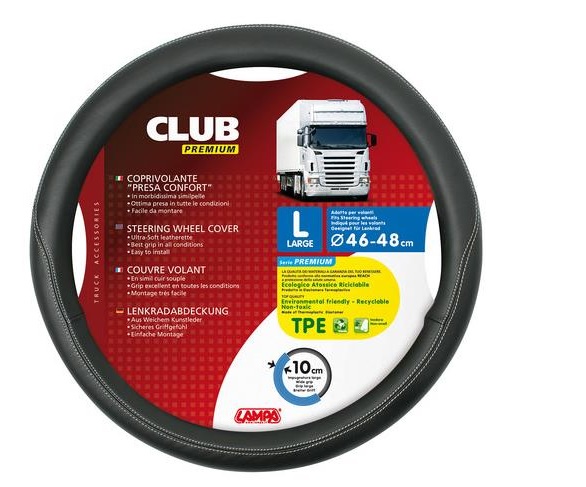 Potah volantu CLUB L 46-48cm, š.10cm černý, 98847