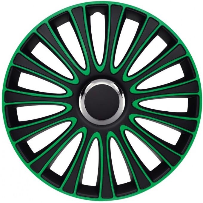 Poklice na kola - sada 16" LEMANSPRO GREEN BLACK