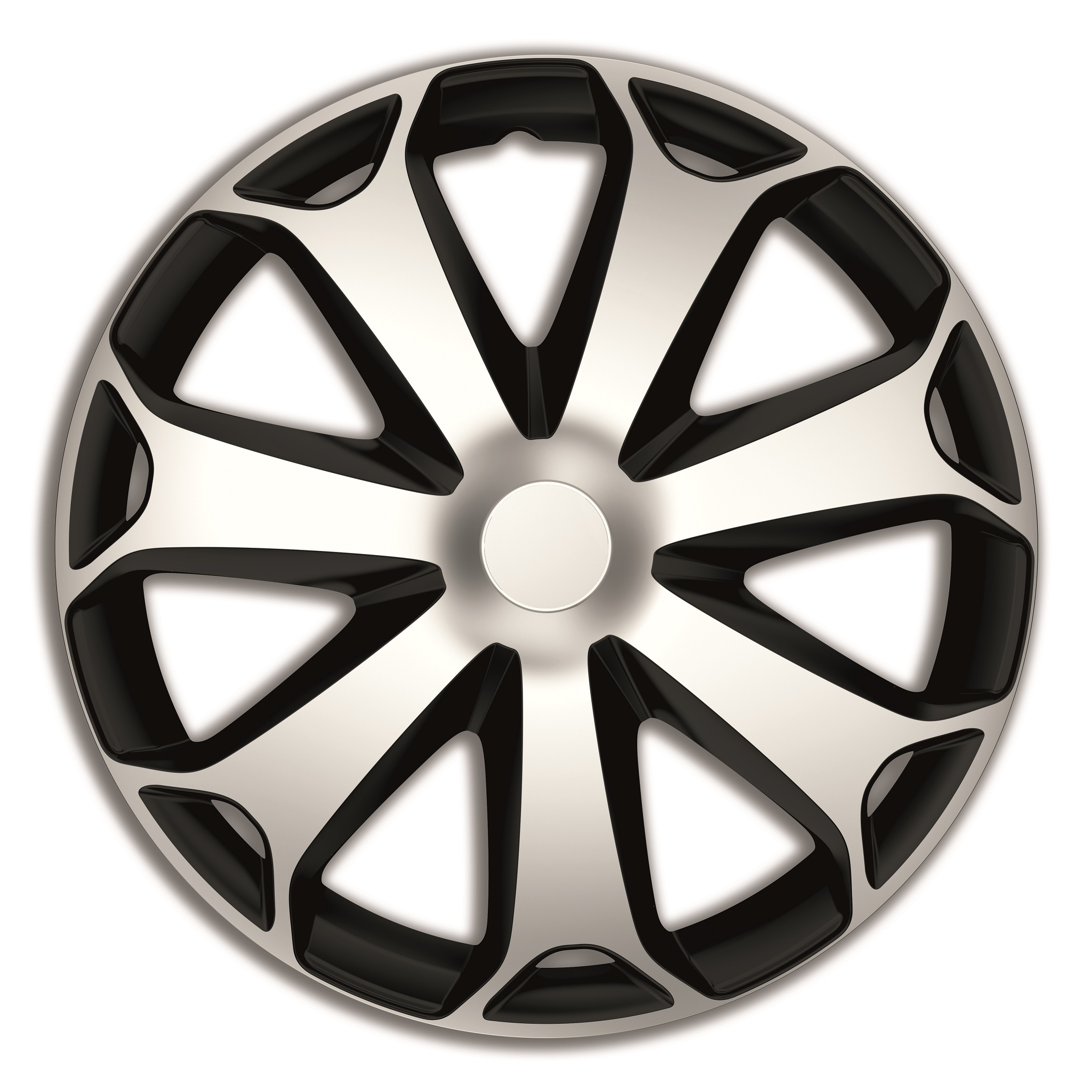 Poklice na kola, kryty kol 15" MEGA SILVER/BLACK