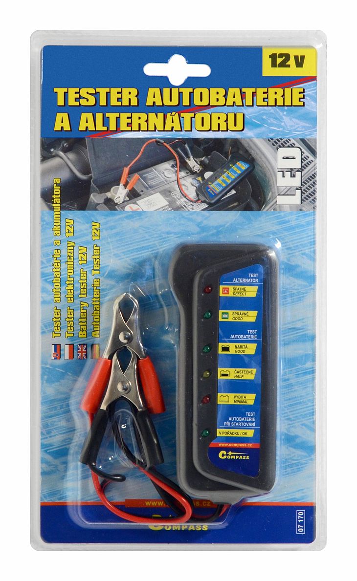 Tester autobaterie a alternátoru 12V, 07170
