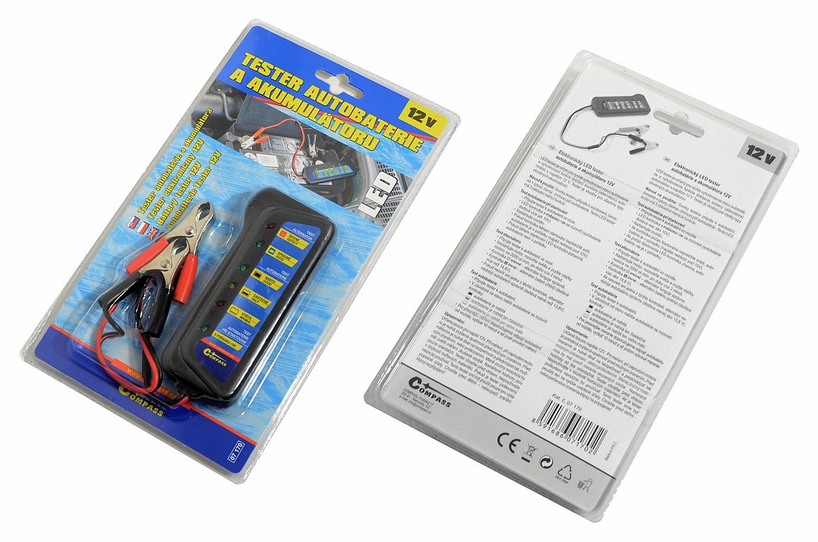 Tester autobaterie a alternátoru 12V, 07170