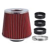 10273 filtr vzduchovy uni 155x130x120mm cerveny chrom adapter 60 63 70mm 86004