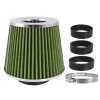 10459 filtr vzduchovy uni 155x130x120mm zeleny chrom adapter 60 63 70mm 86008