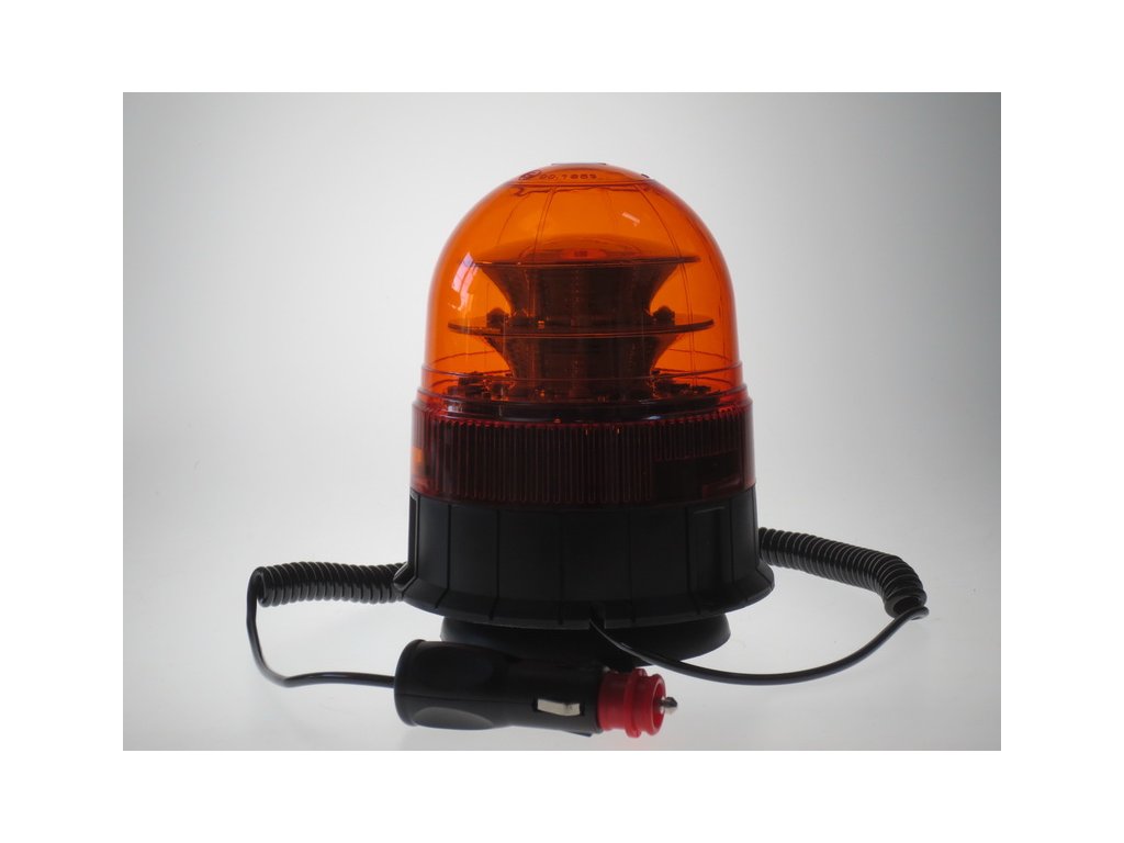LED maják 12-24V 16x3W oranžový magnet ECE R65