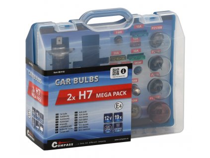 Autožárovky servisní box MEGA 12V  H7 + H7 + pojistky
