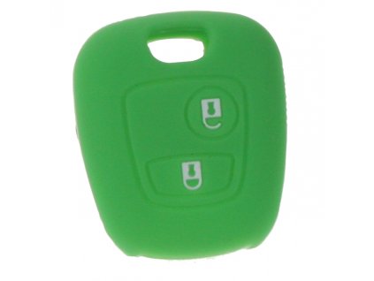 Silikonový obal pro klíč Peugeot, Citroën, 2-tlačítkový, zelený