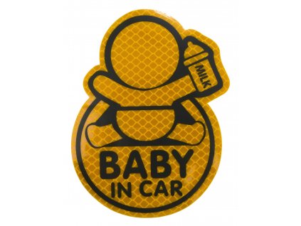 Dekor samolepící BABY IN CAR žlutý