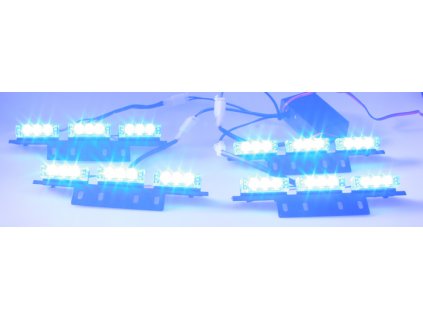 PREDATOR LED do mřížky 12V modrý 4 světla 12x165x15mm