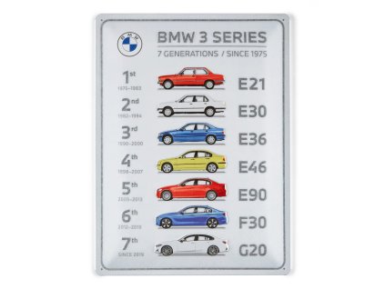 Tabliczka 30x40 BMW 3 Series 7 Generations SINCE 1975 50Y 80235B81115