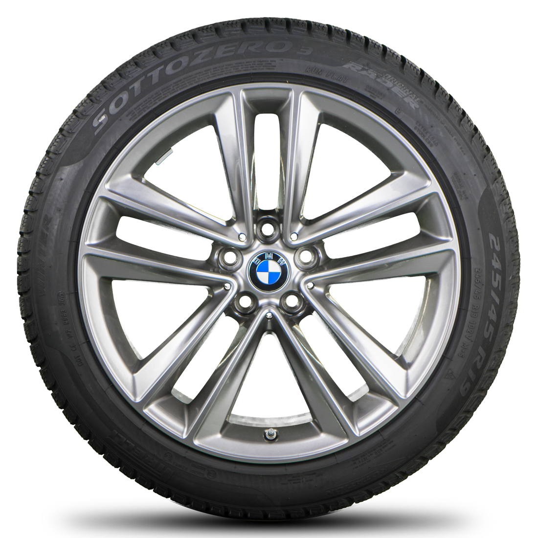 Zimní sada alu kola BMW 7 G11 STYLING 630 8,5x19 5/112 ET25 včetně zimních pneumatik 245/45 R19 102V RSC* Pirelli a čidel tlaku RDC