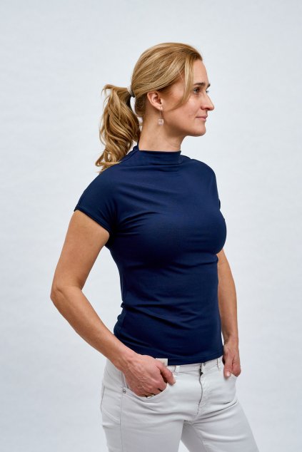 Tričko se stojáčkem - tmavě modrá