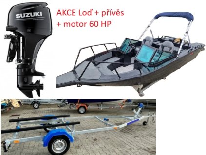 motorový člun 535 + přívěs + Suzuki DF 60 ATL